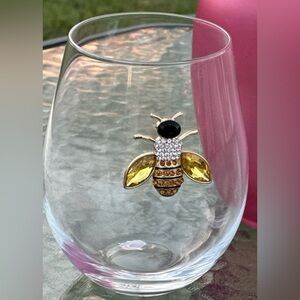 Rachel Zoe BeeBejeweled Stemless Wine Glass or Cocktail Glass ONE